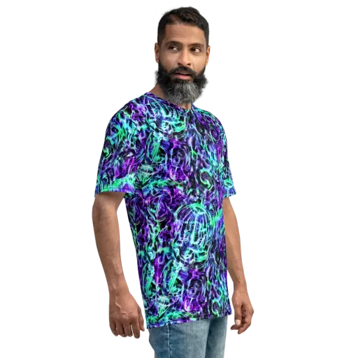 Liquid Afterglow on a Men's Crew Neck T-Shirt