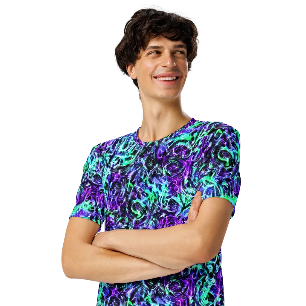 Liquid Afterglow on Men's Crew Neck T-Shirt — Left Front
