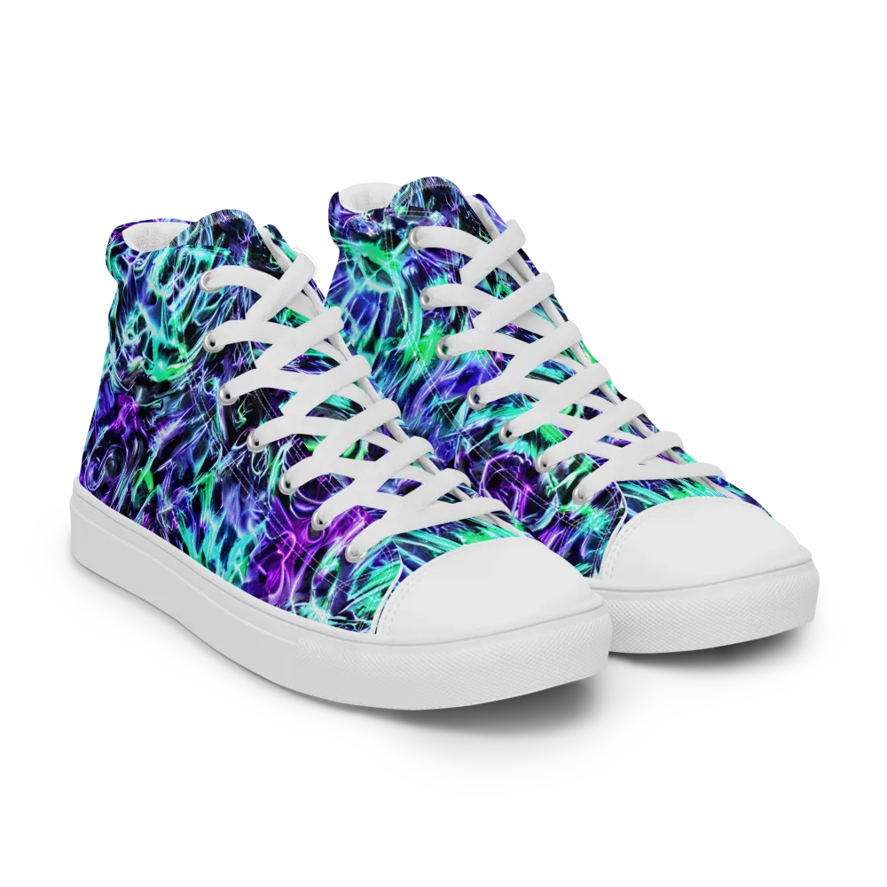Liquid Afterglow on Men's High Top Canvas Shoes — Right Front