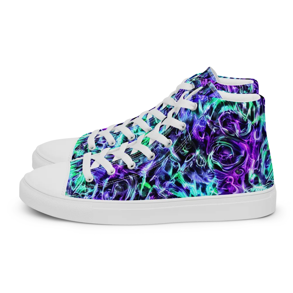 Liquid Afterglow on Men's High Top Canvas Shoes — Left