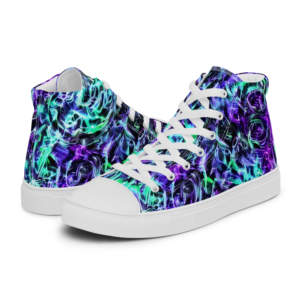 Liquid Afterglow on Men's High Top Canvas Shoes — Left