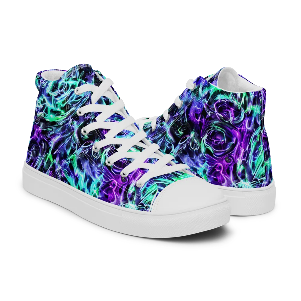 Liquid Afterglow on Men's High Top Canvas Shoes — Right