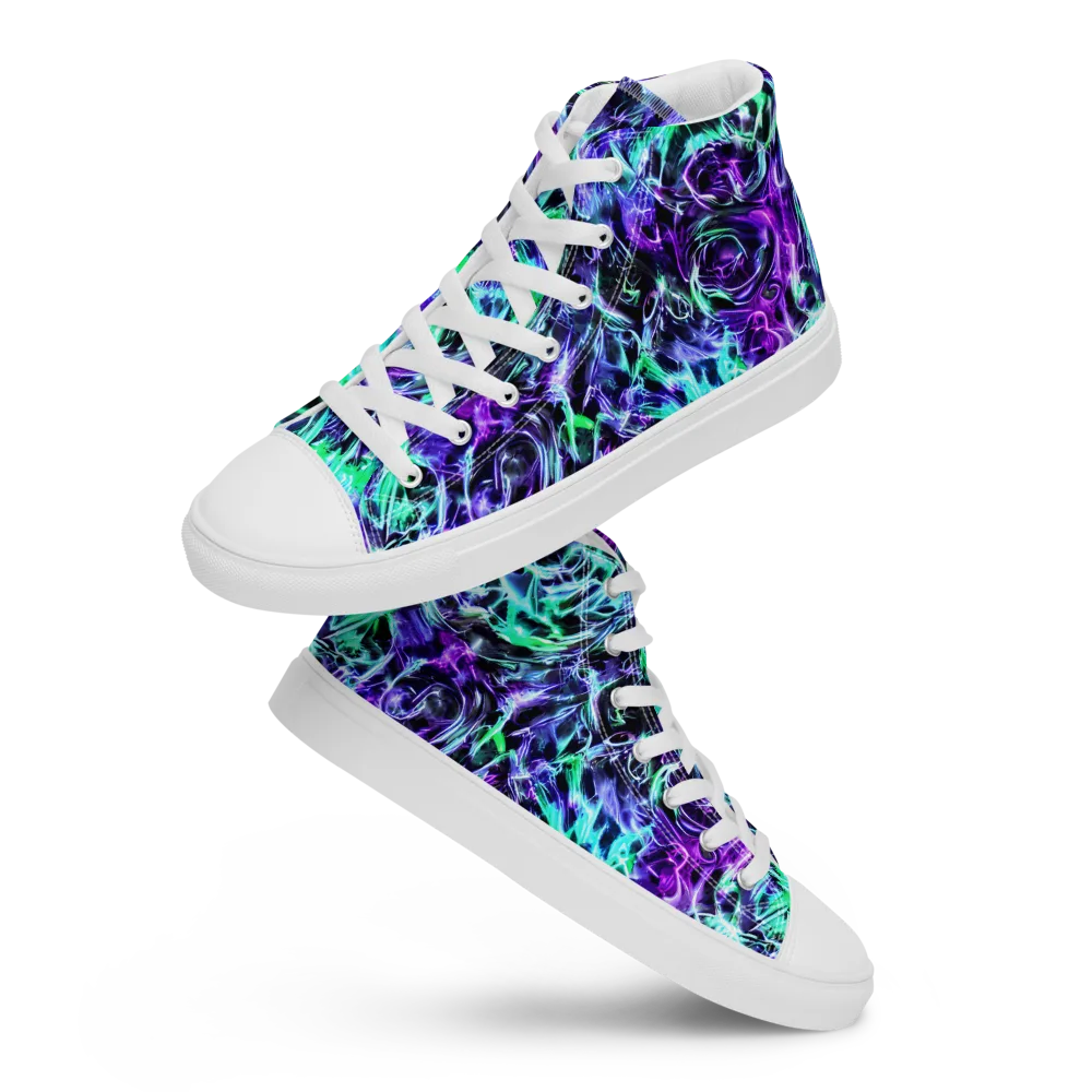 Liquid Afterglow on Men's High Top Canvas Shoes — Front
