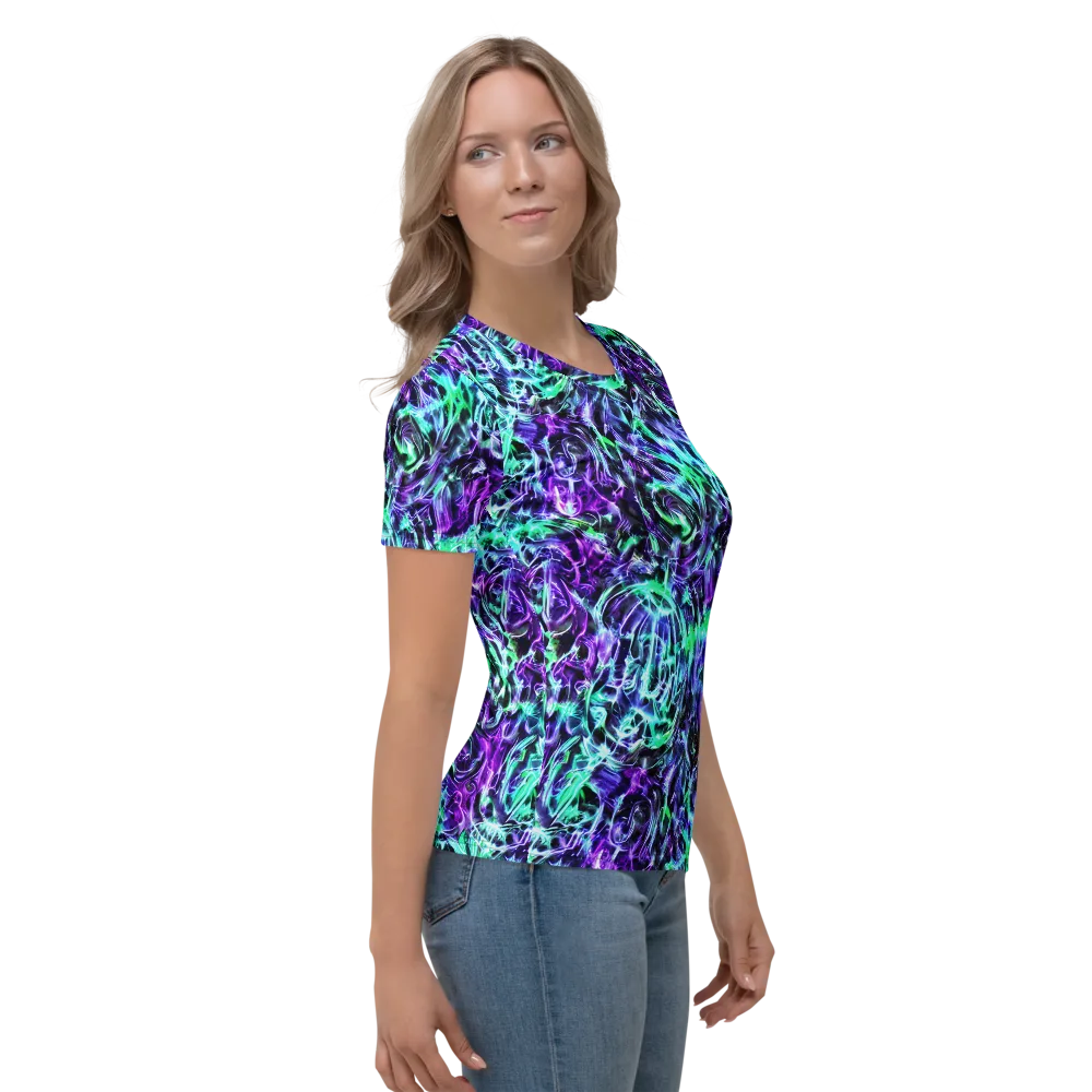 Liquid Afterglow on Women's Crew Neck T-Shirt — Right