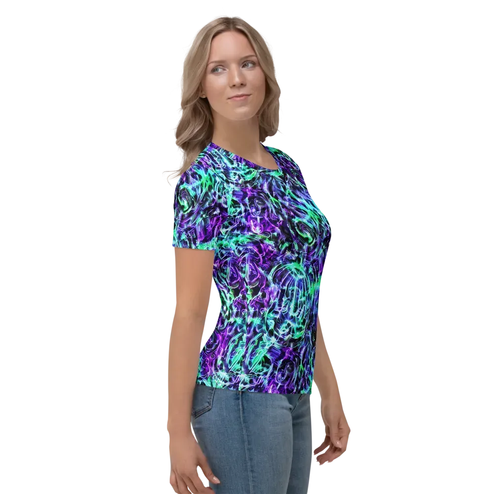 Liquid Afterglow on Women's Crew Neck T-Shirt — Right