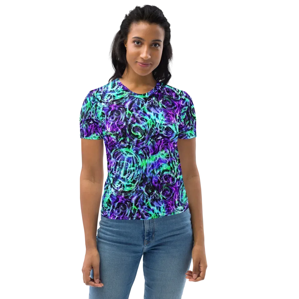 Liquid Afterglow on Women's Crew Neck T-Shirt — Front