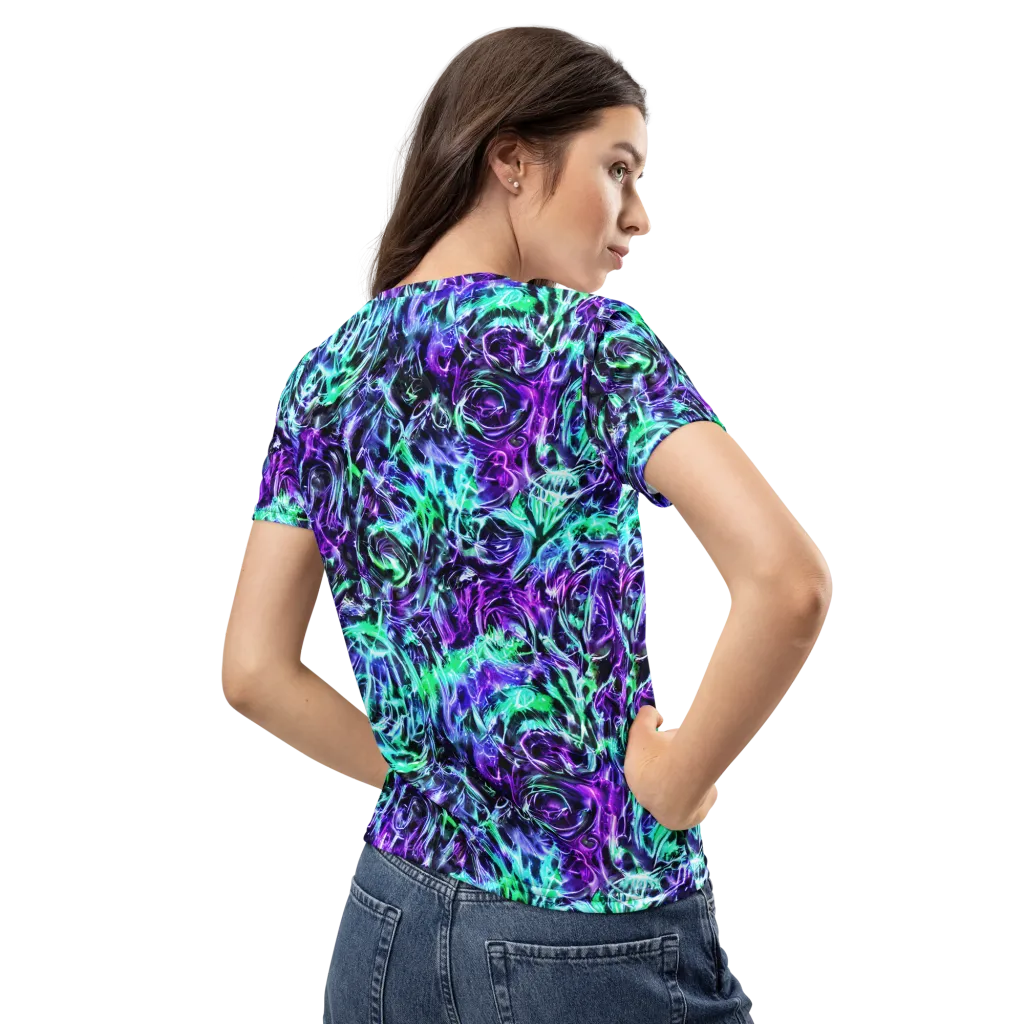 Liquid Afterglow on Women's Crew Neck T-Shirt — Back