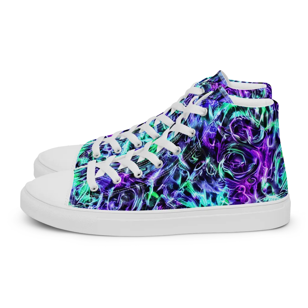 Liquid Afterglow on Women's High Top Canvas Shoes — Left