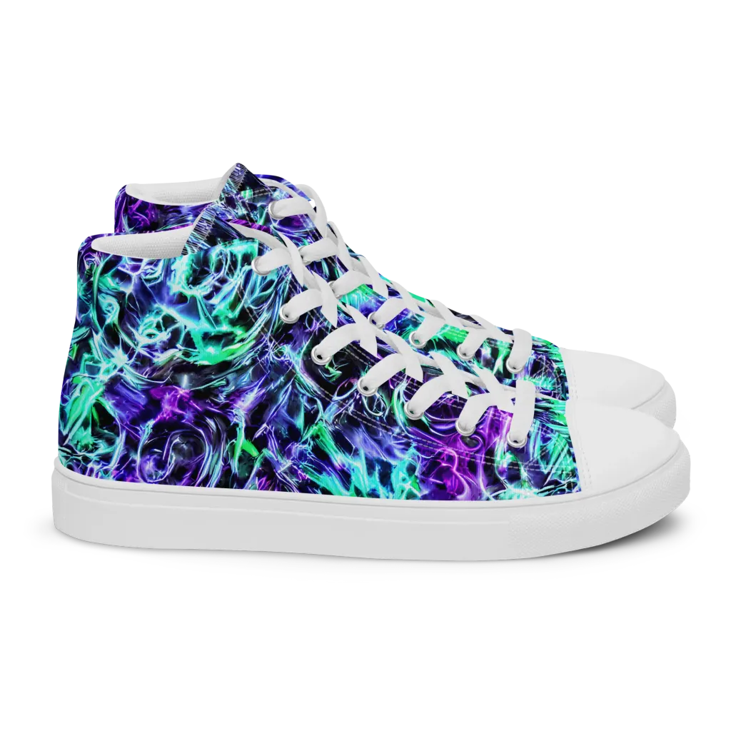 Liquid Afterglow on Women's High Top Canvas Shoes — Right