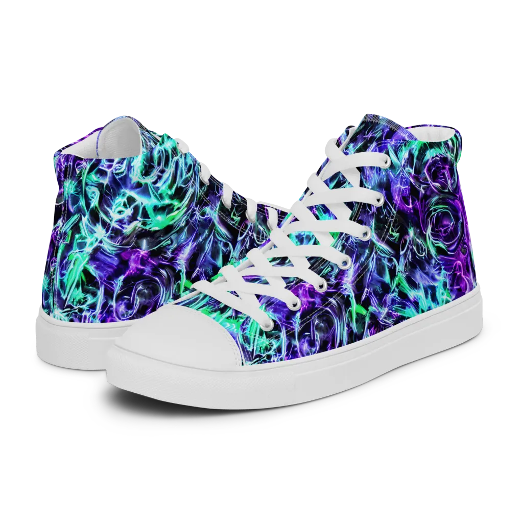Liquid Afterglow on Women's High Top Canvas Shoes — Left