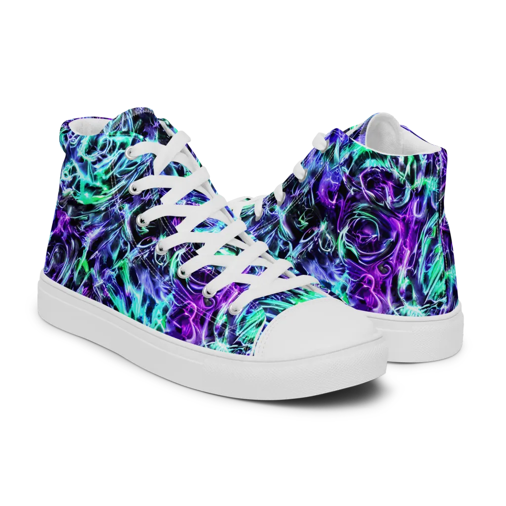 Liquid Afterglow on Women's High Top Canvas Shoes — Right