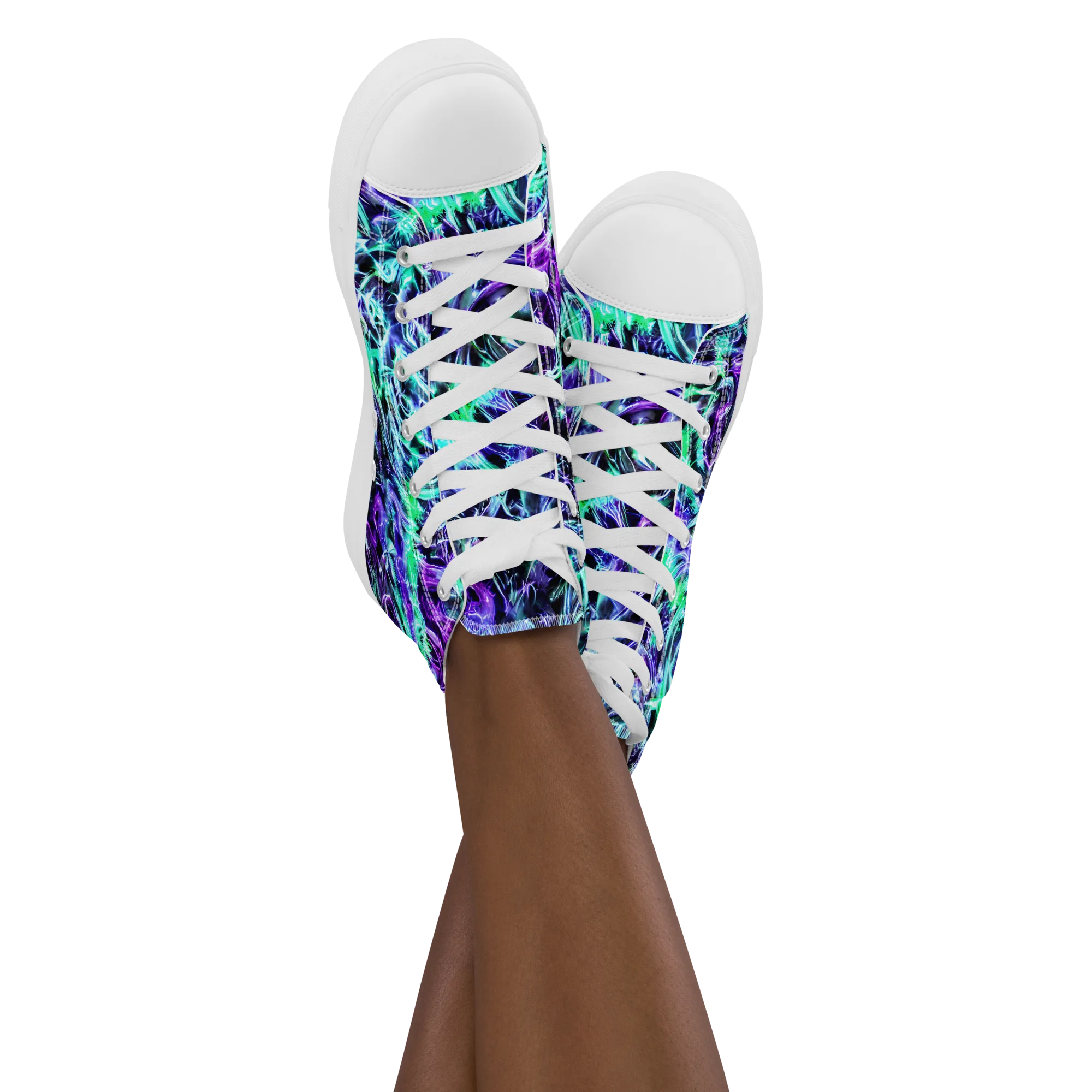 Liquid Afterglow on Women's High Top Canvas Shoes — Front