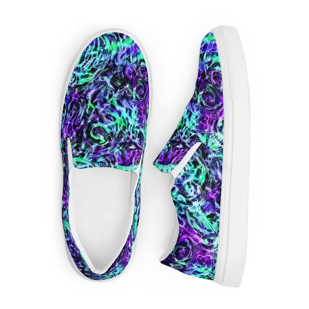 Liquid Afterglow on Men's Slip-On Canvas Shoes — Front