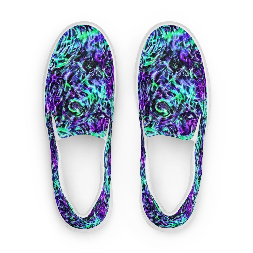 Liquid Afterglow on Women's Slip-On Canvas Shoes — Front