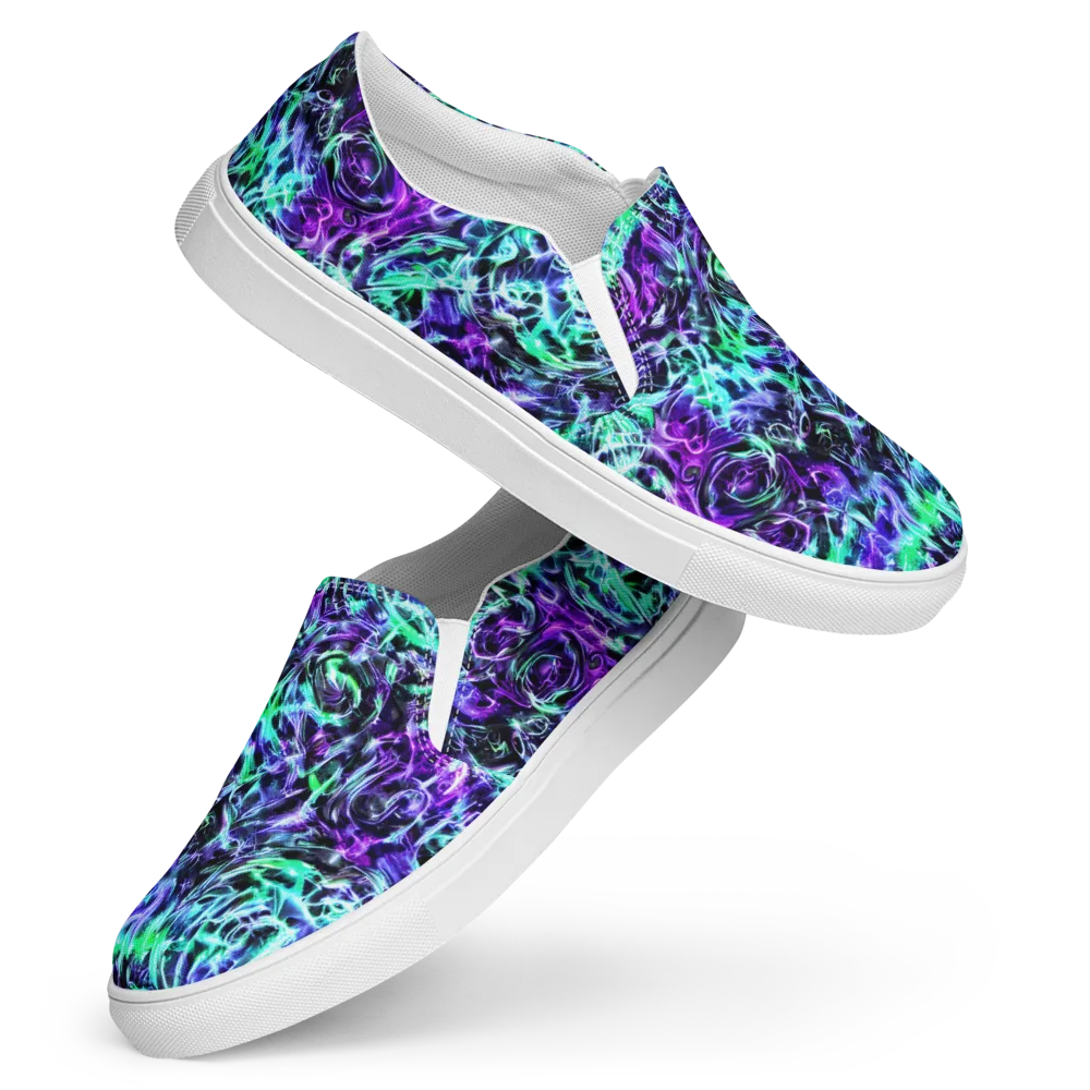 Liquid Afterglow on Women's Slip-On Canvas Shoes — Front