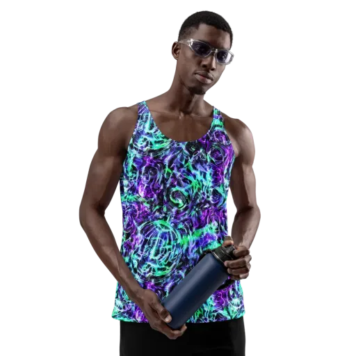 Liquid Afterglow on a Men's Tank Top