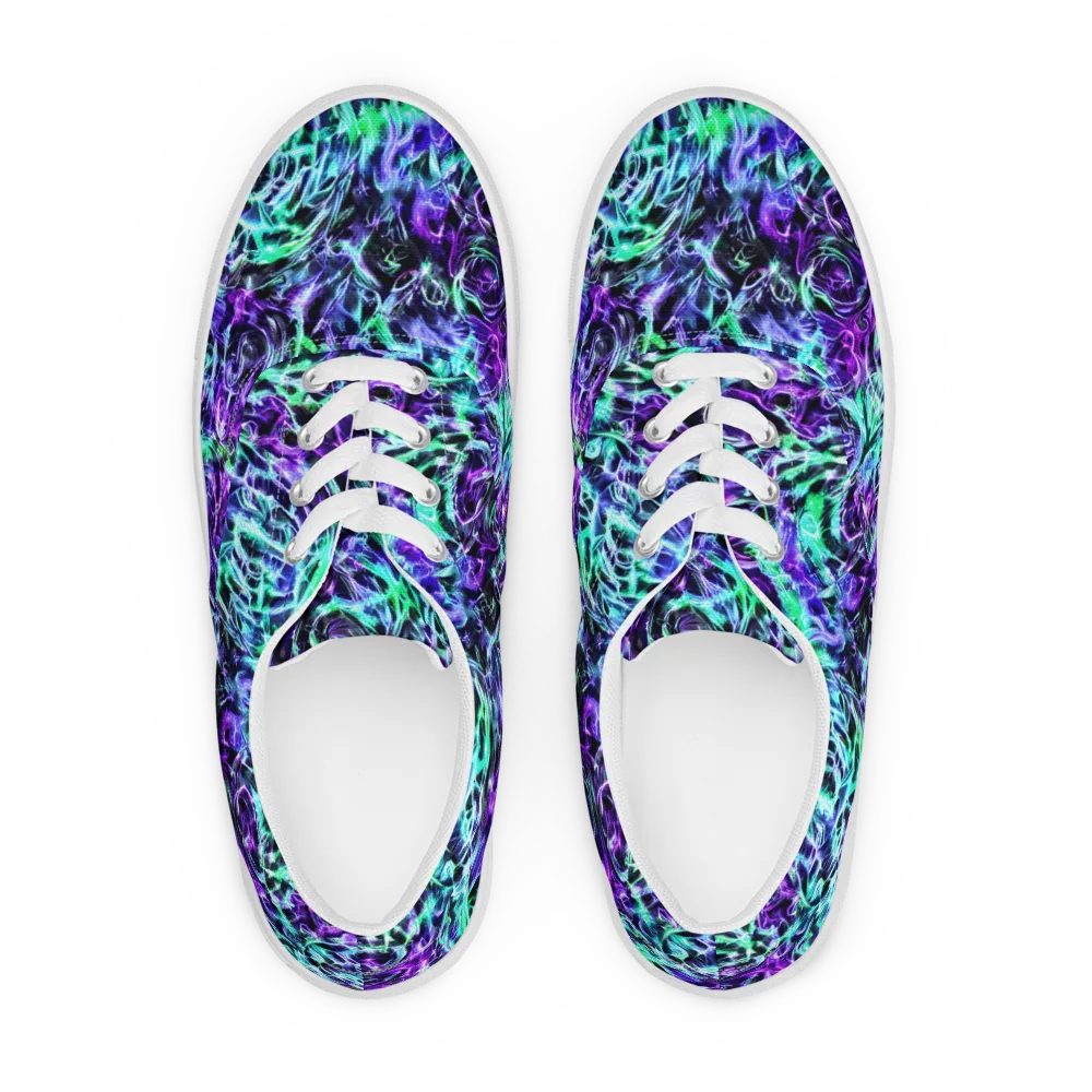 Liquid Afterglow on Men's Lace-Up Canvas Shoes — Front