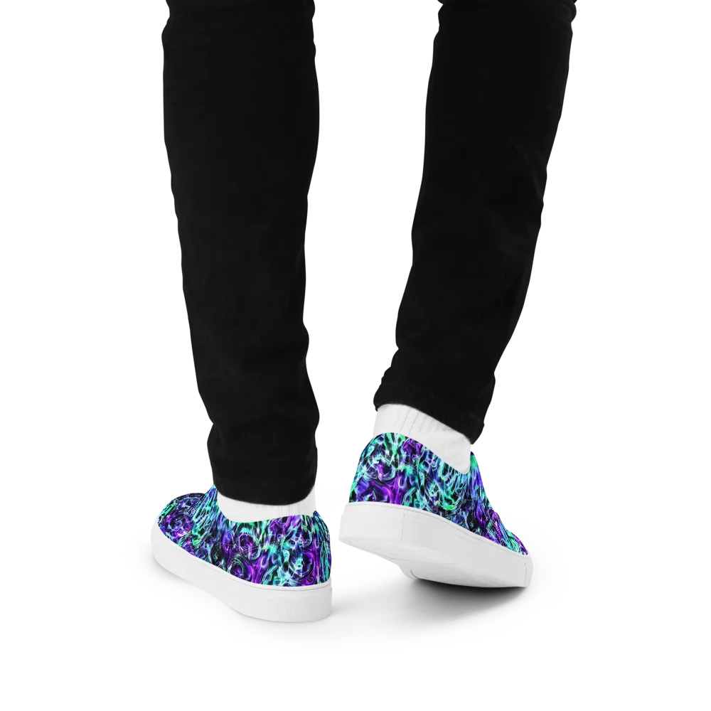 Liquid Afterglow on Men's Lace-Up Canvas Shoes — Back