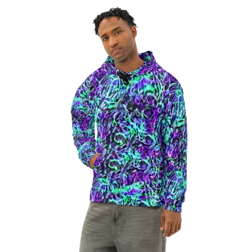 Liquid Afterglow on a Cotton Hoodie