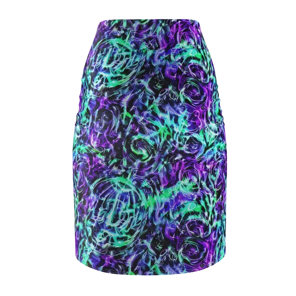 Liquid Afterglow on Pencil Skirt — Back
