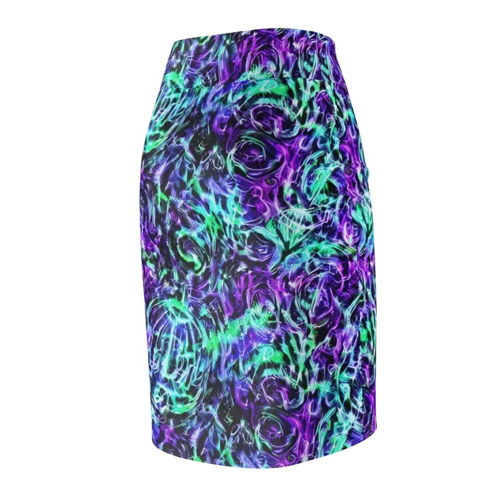 Liquid Afterglow on Pencil Skirt — Back Side