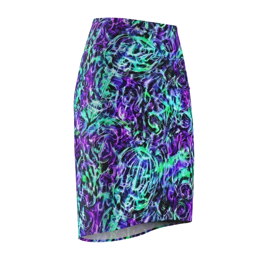 Liquid Afterglow on Pencil Skirt — Front Side