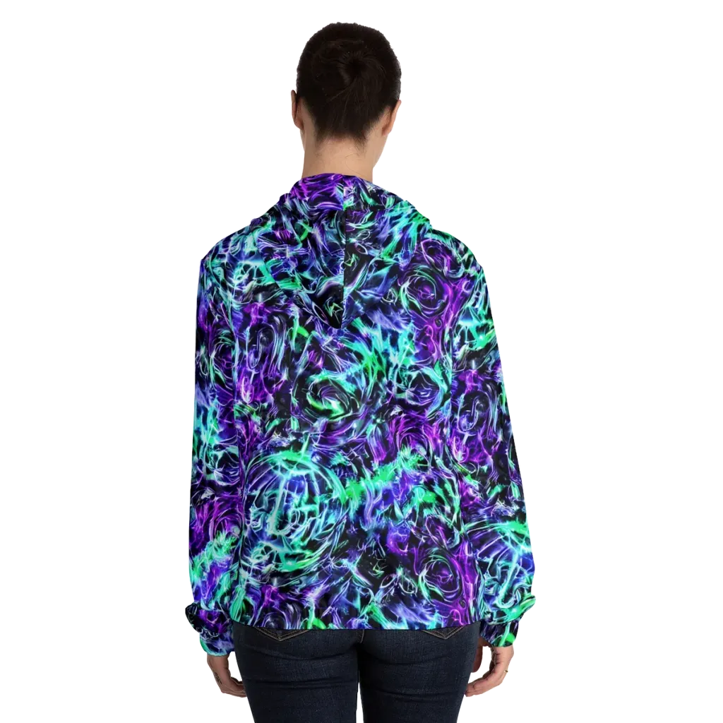 Liquid Afterglow on Women's Full-Zip Hoodie — Back On Person