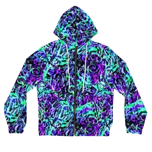 Liquid Afterglow on a Women's Full-Zip Hoodie