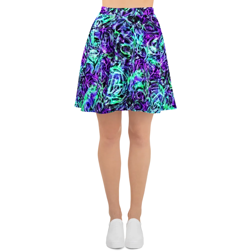 Liquid Afterglow on Skater Skirt — Front