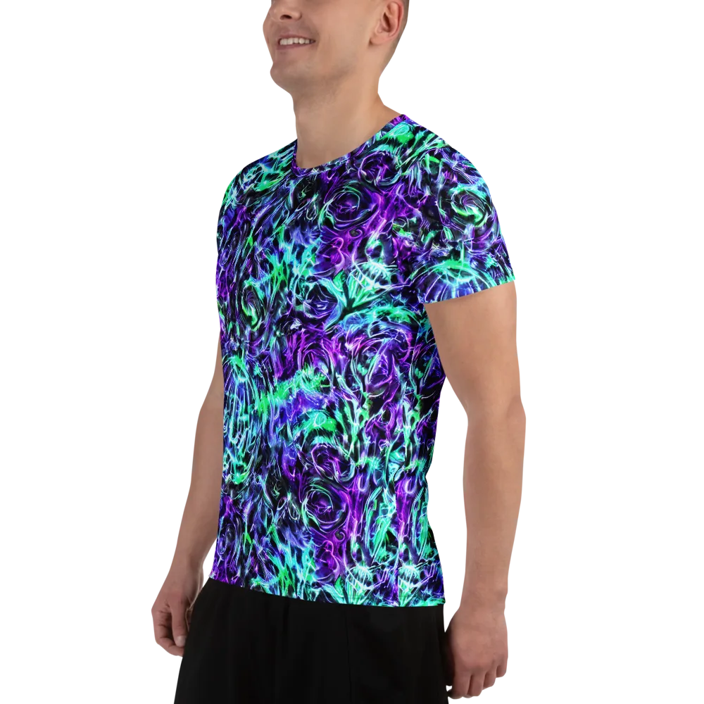 Liquid Afterglow on Men's Athletic T-Shirt — Left