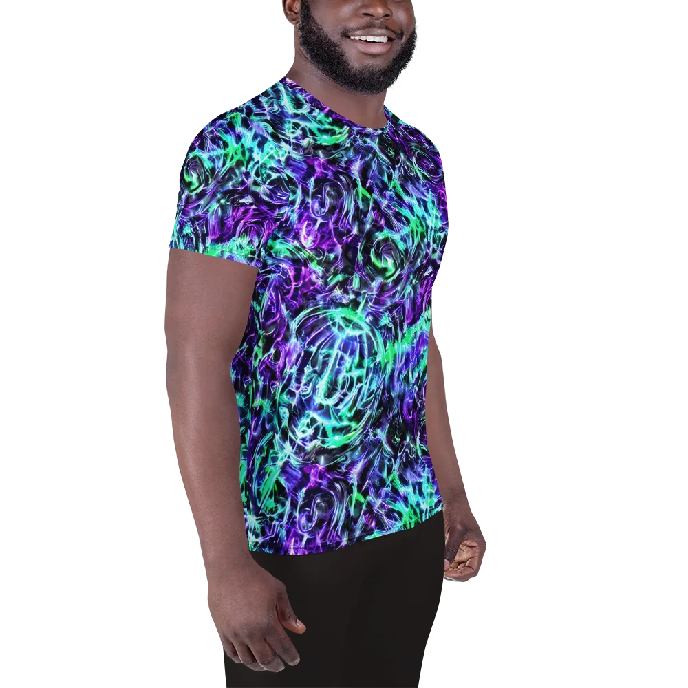 Liquid Afterglow on Men's Athletic T-Shirt — Right