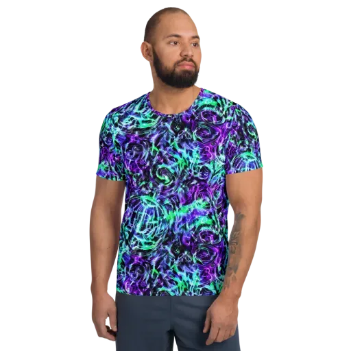 Liquid Afterglow on a Men's Athletic T-Shirt