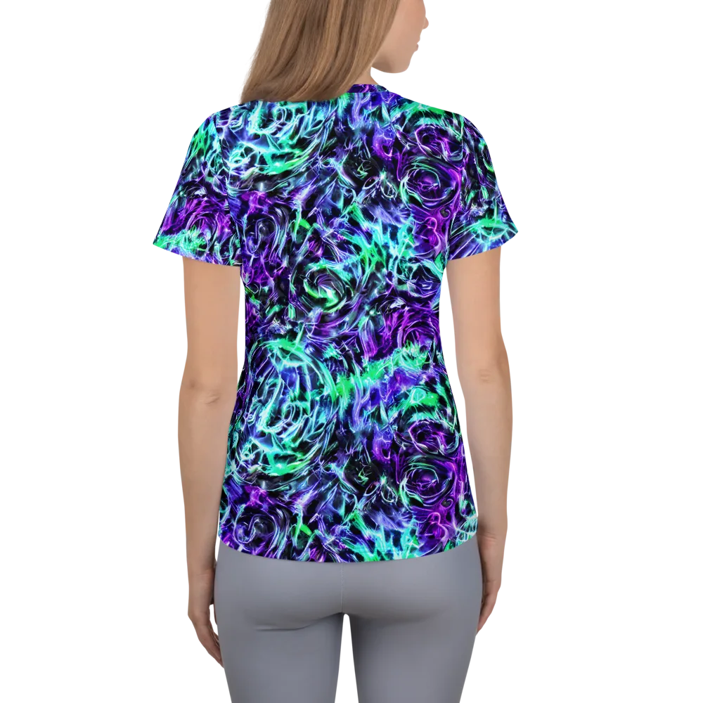 Liquid Afterglow on Women's Athletic T-Shirt — Back