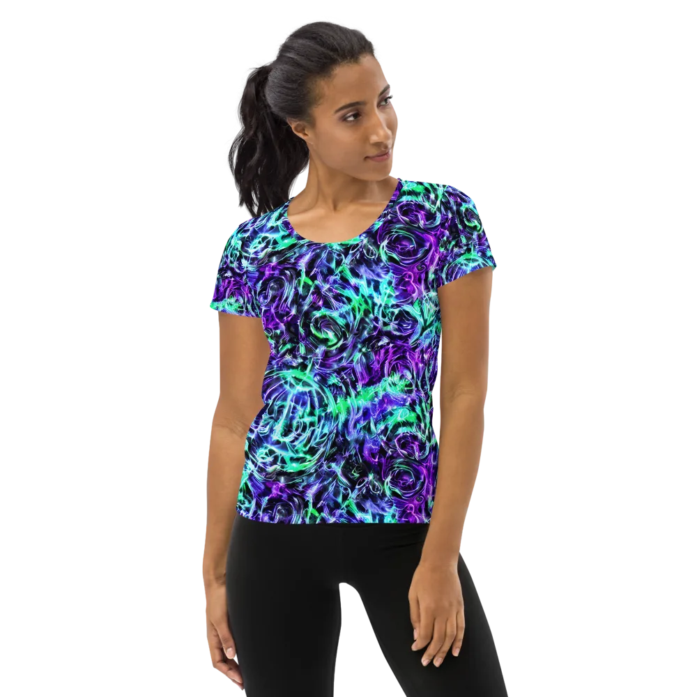 Liquid Afterglow on Women's Athletic T-Shirt — Front