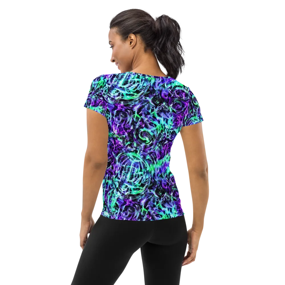 Liquid Afterglow on Women's Athletic T-Shirt — Back