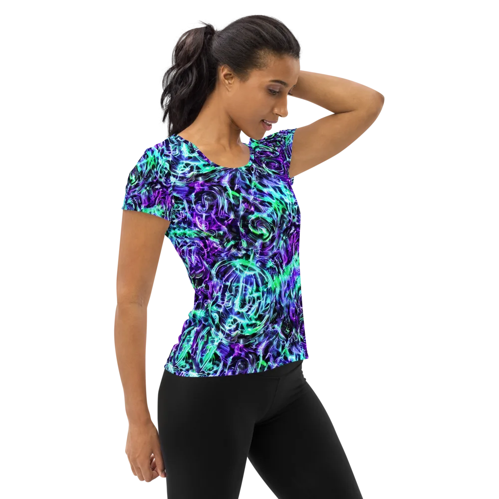 Liquid Afterglow on Women's Athletic T-Shirt — Right