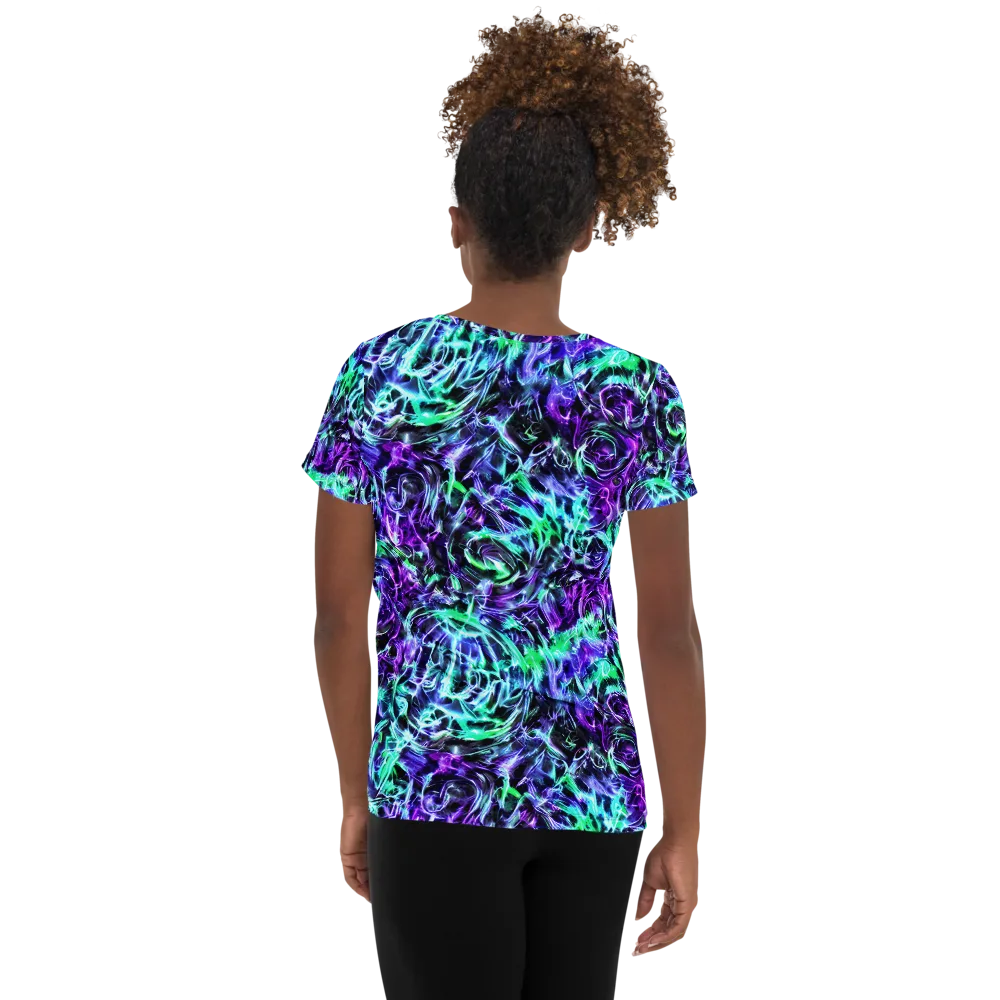 Liquid Afterglow on Women's Athletic T-Shirt — Back