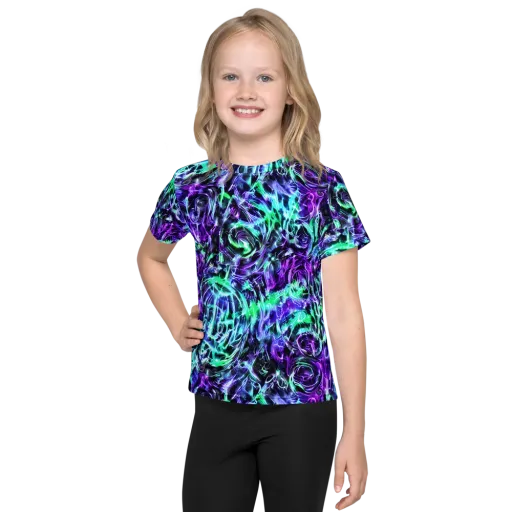 Liquid Afterglow on a Kids Crew Neck T-Shirt