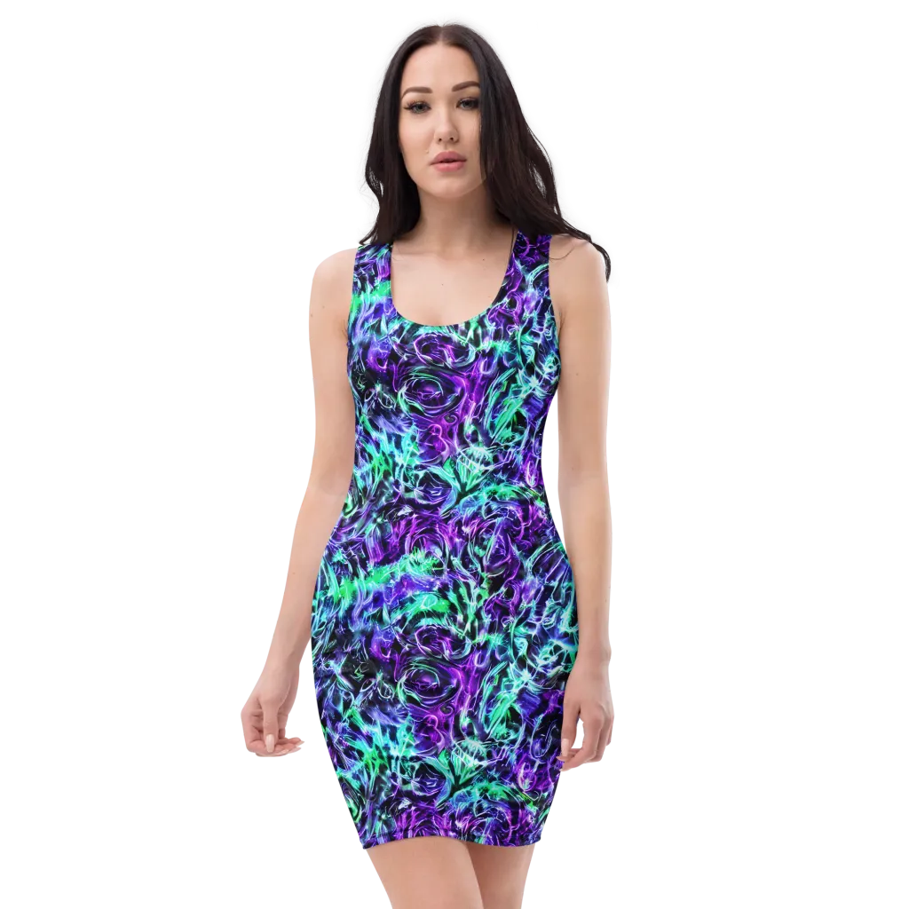 Liquid Afterglow on Bodycon Dress — Front