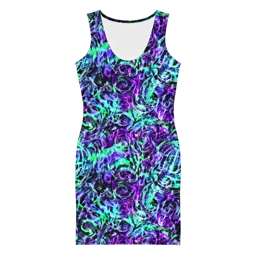 Liquid Afterglow on Bodycon Dress — Front