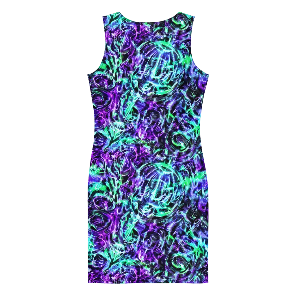 Liquid Afterglow on Bodycon Dress — Back