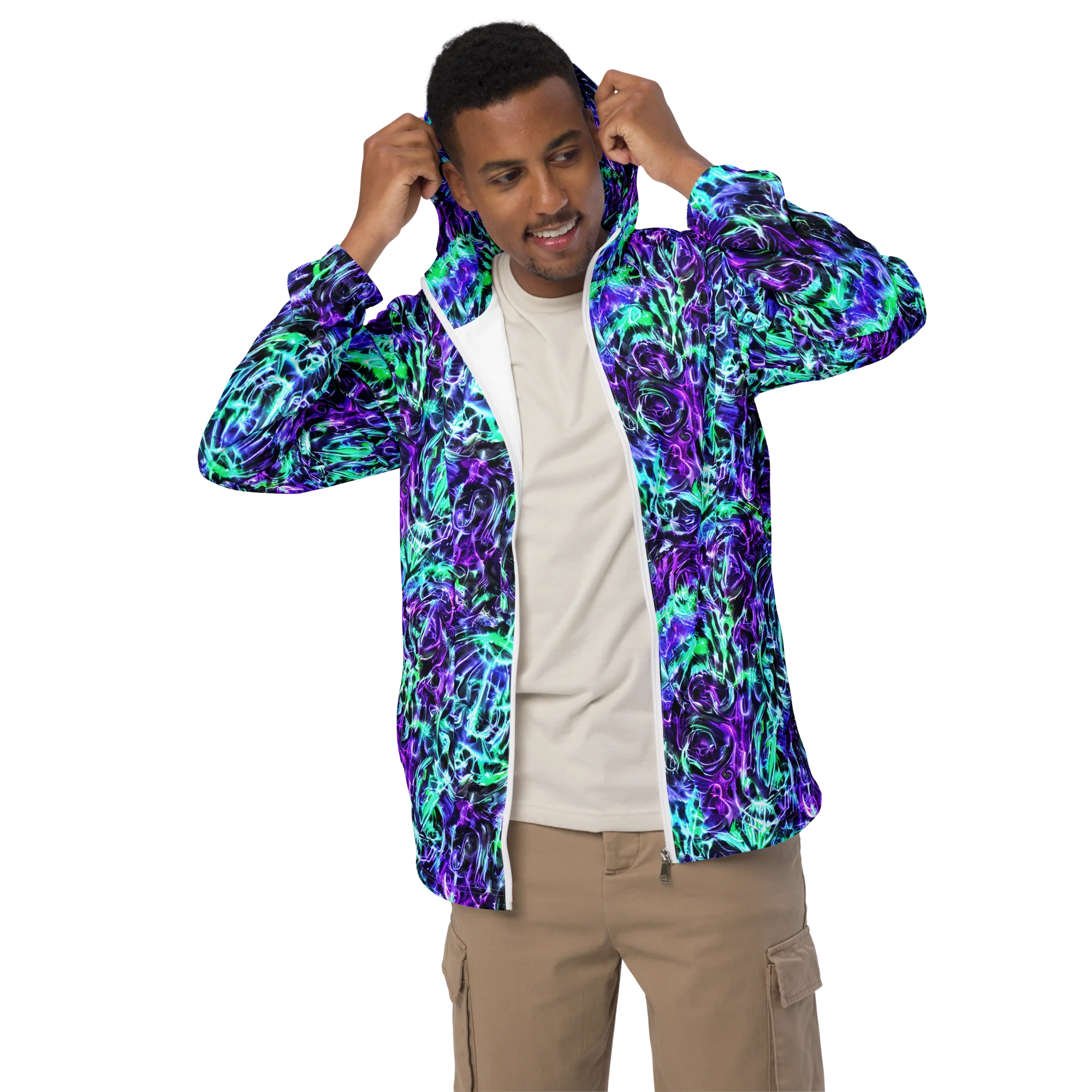 Liquid Afterglow on Men's Windbreaker — Front