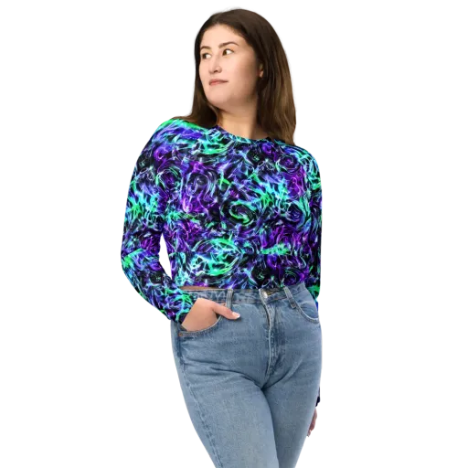 Liquid Afterglow on a Long Sleeve Crop Top