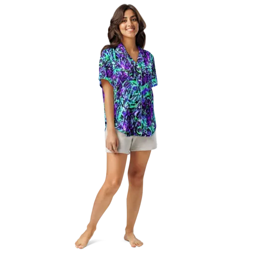 Liquid Afterglow on a Women's Short Sleeve Pajama Top
