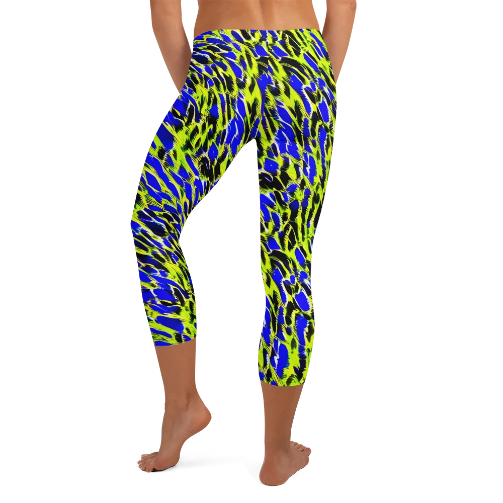 Lime Static on Capri Leggings — Back