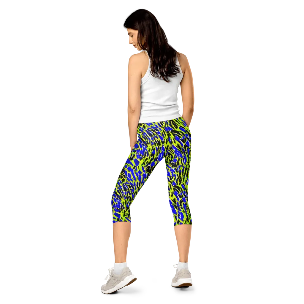 Lime Static on Capri Leggings — Back