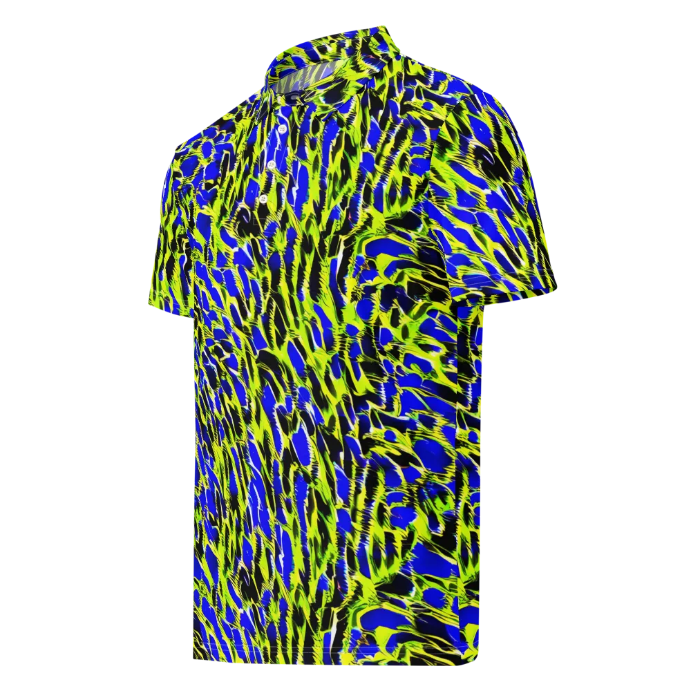 Lime Static on Men's Slim Fit Polo Shirt — Left Front