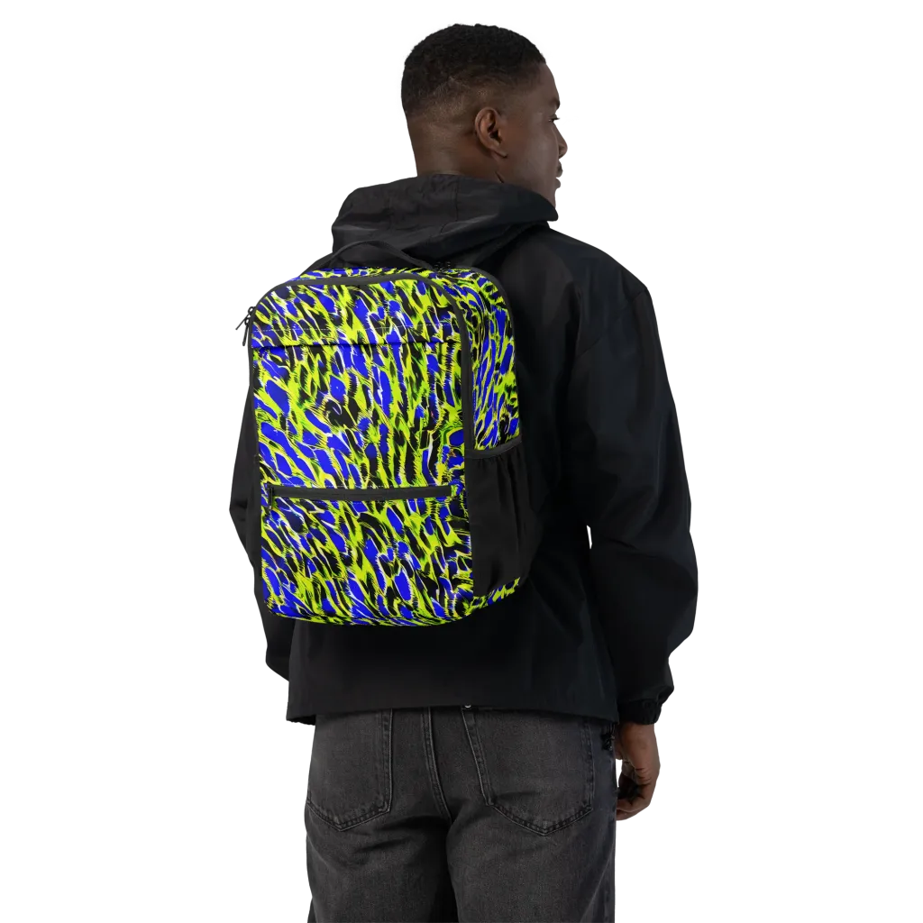 Lime Static on Utility Backpack — Back