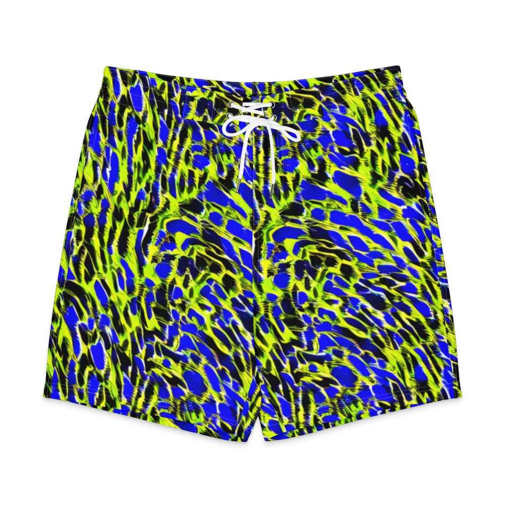 Lime Static on Men's Board Shorts — Front