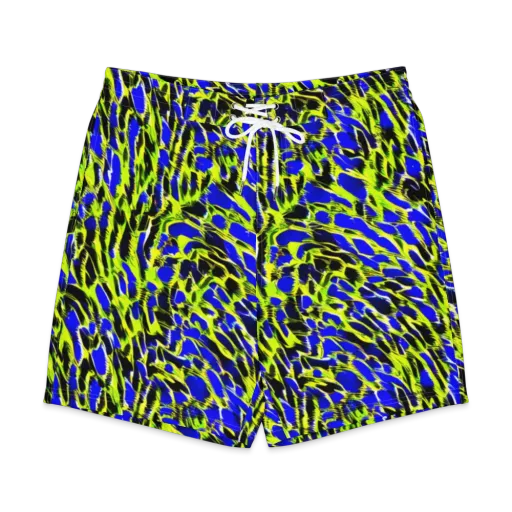 Lime Static on a Men's Board Shorts